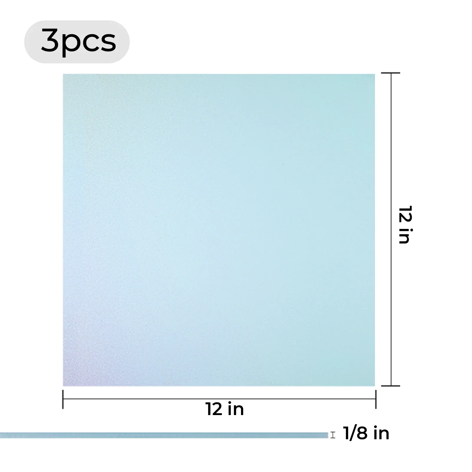 3mm Pearlescent Glitter Pale Blue Acrylic Sheet (3pcs) - Image 3