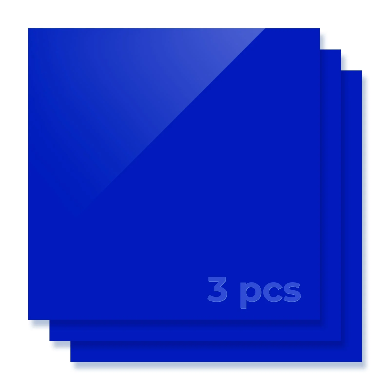 3mm Deep Blue Opaque Glossy Acrylic Sheet (3pcs) - Image 3