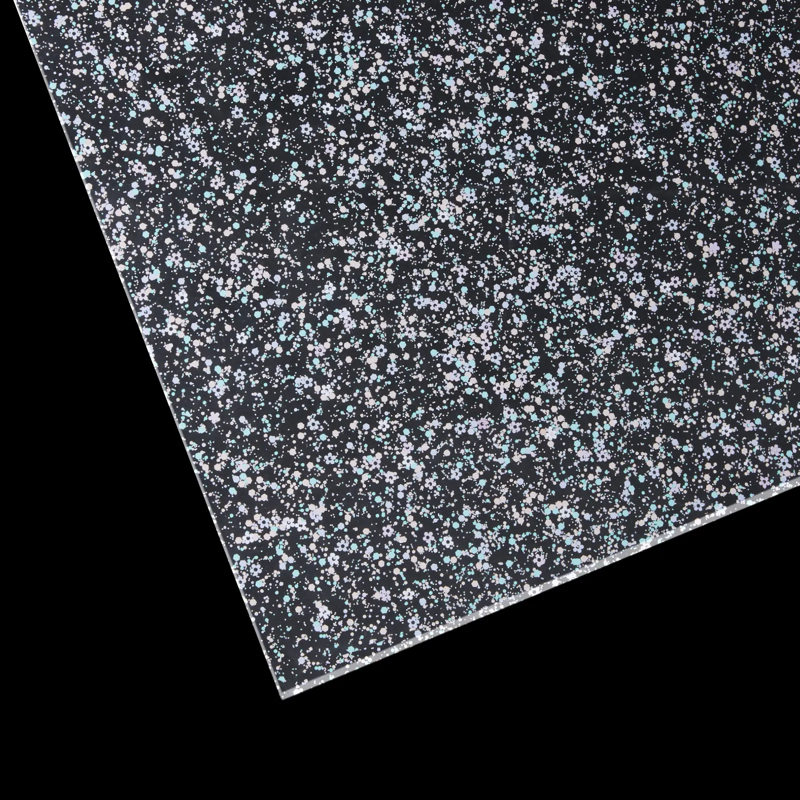 3mm Flowers Purple Green Glitter Dots Acrylic Sheet (3pcs)