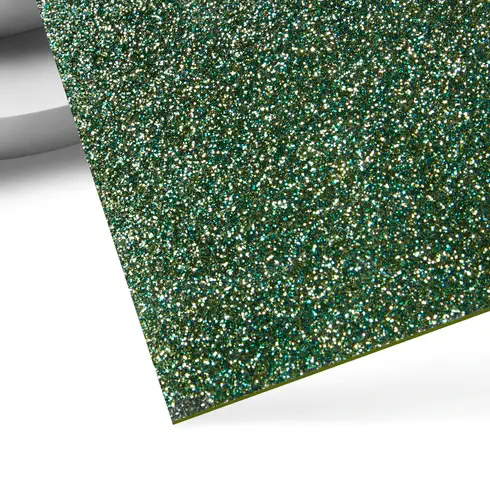 3mm Green Glitter Opaque Glossy Acrylic Sheet (3pcs)
