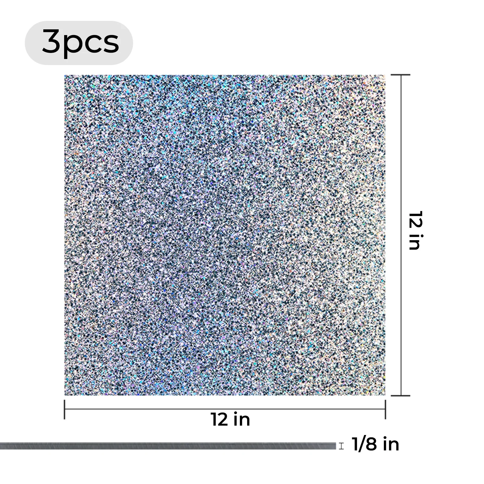 3mm Holographic Sparkle Glitter Acrylic Sheet (3pcs) - Image 3