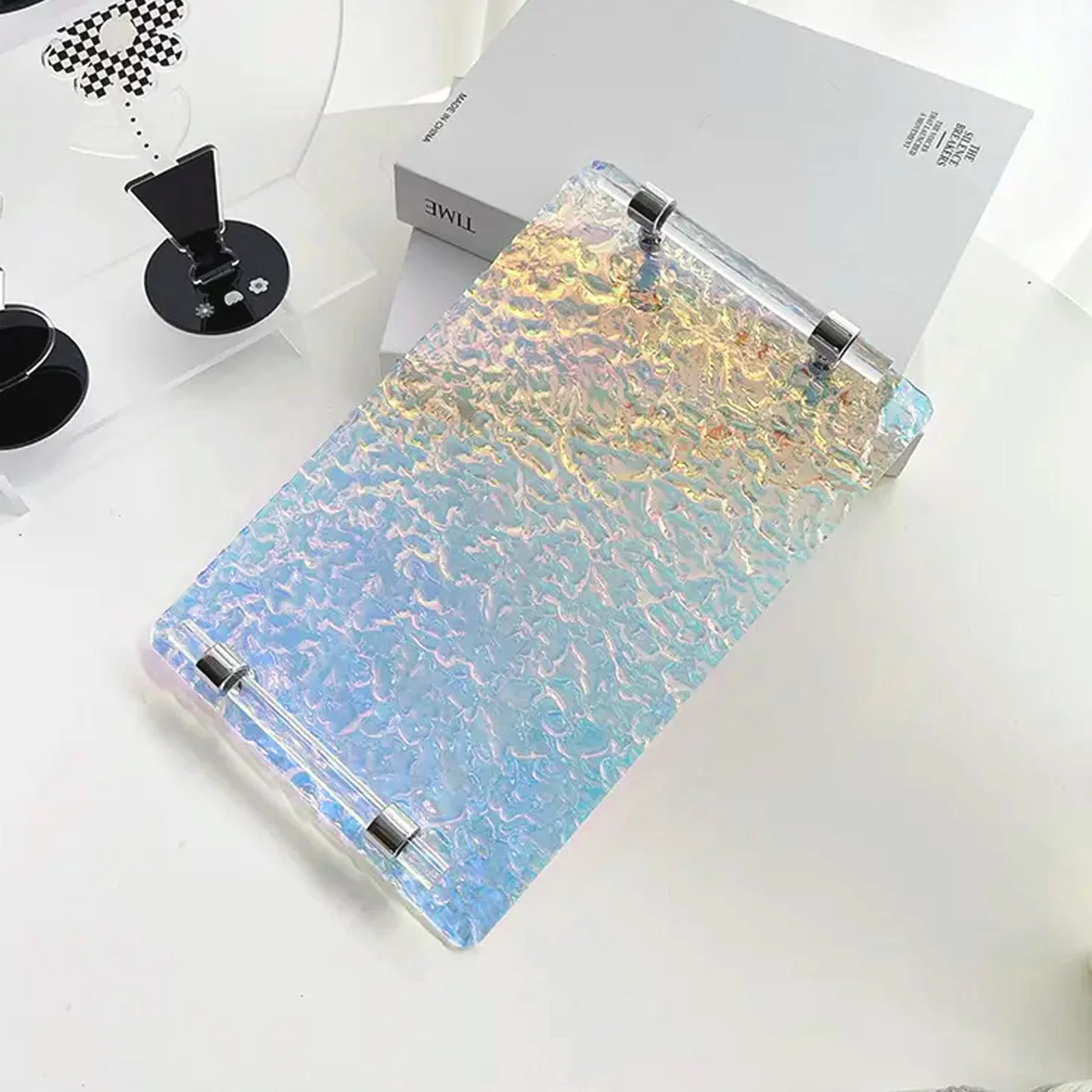 3mm Iridescent Transparent Blue Film Water Ripple Acrylic (3pcs) - Image 2