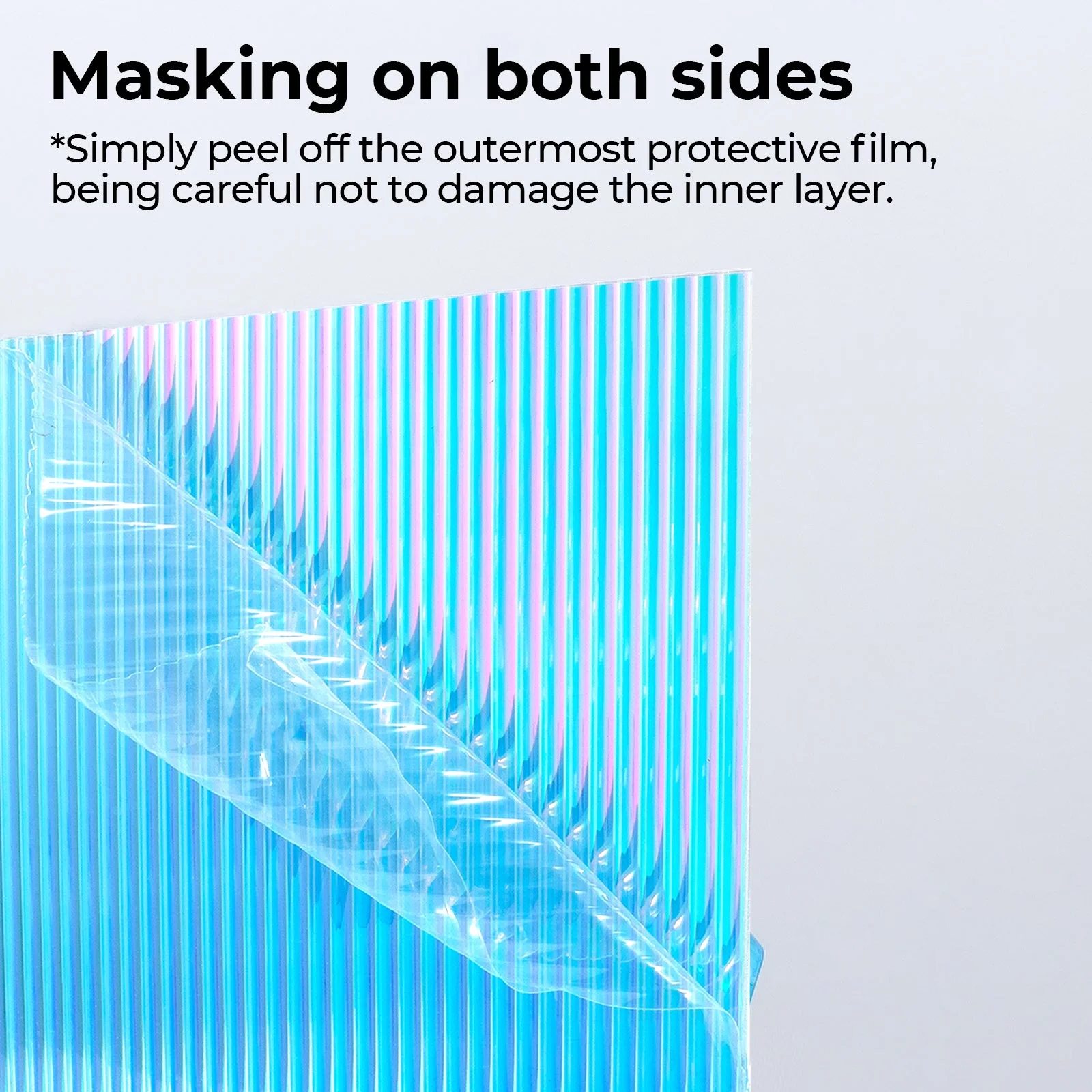 3mm Iridescent Blue Striped Transparent Acrylic (3pcs) - Image 5