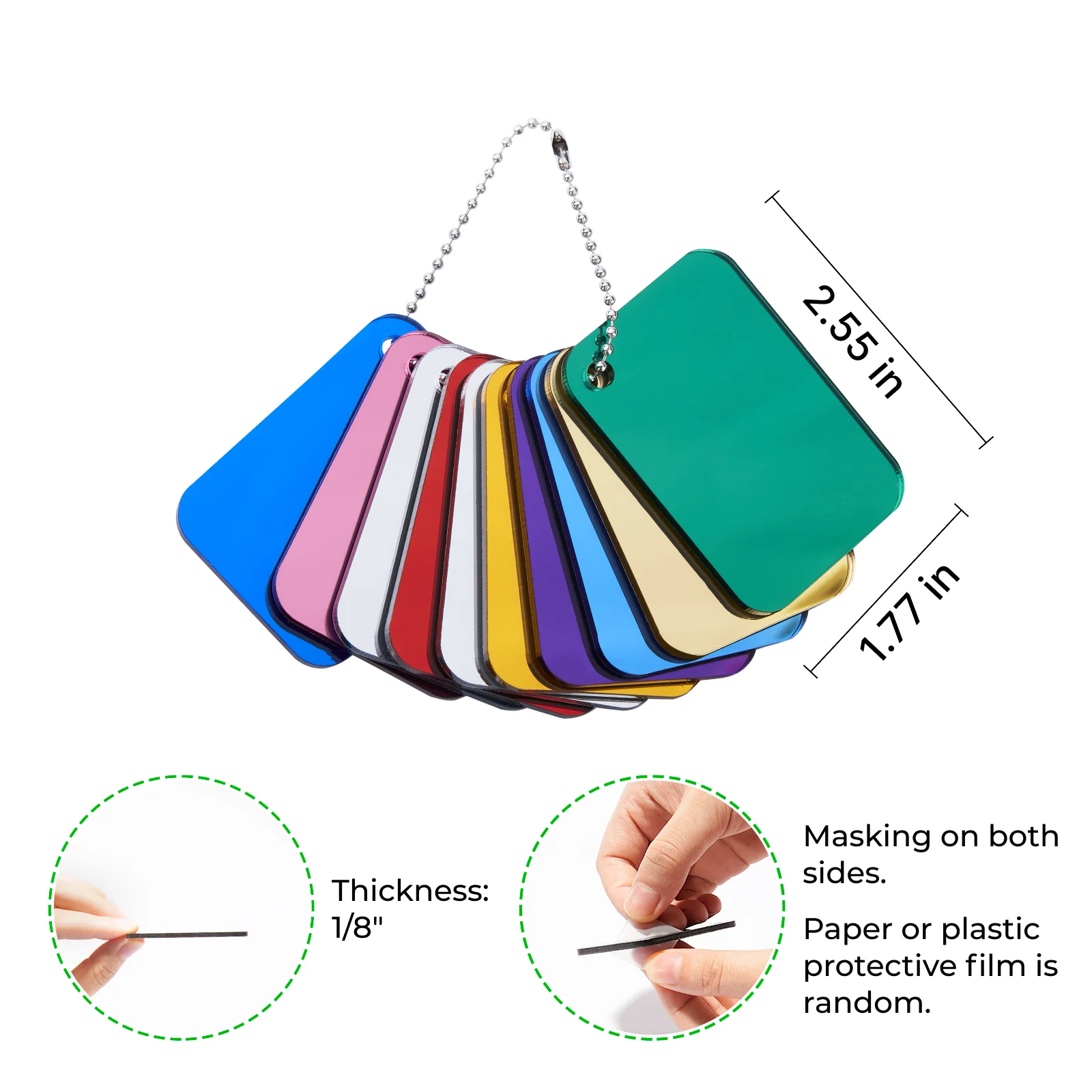 3 mm Mirror Acrylic Sample Set (10 pcs) - Image 3