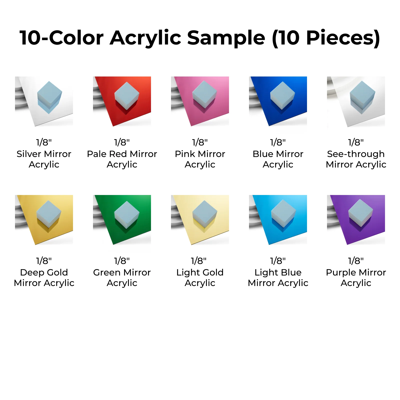 3 mm Mirror Acrylic Sample Set (10 pcs) - Image 4