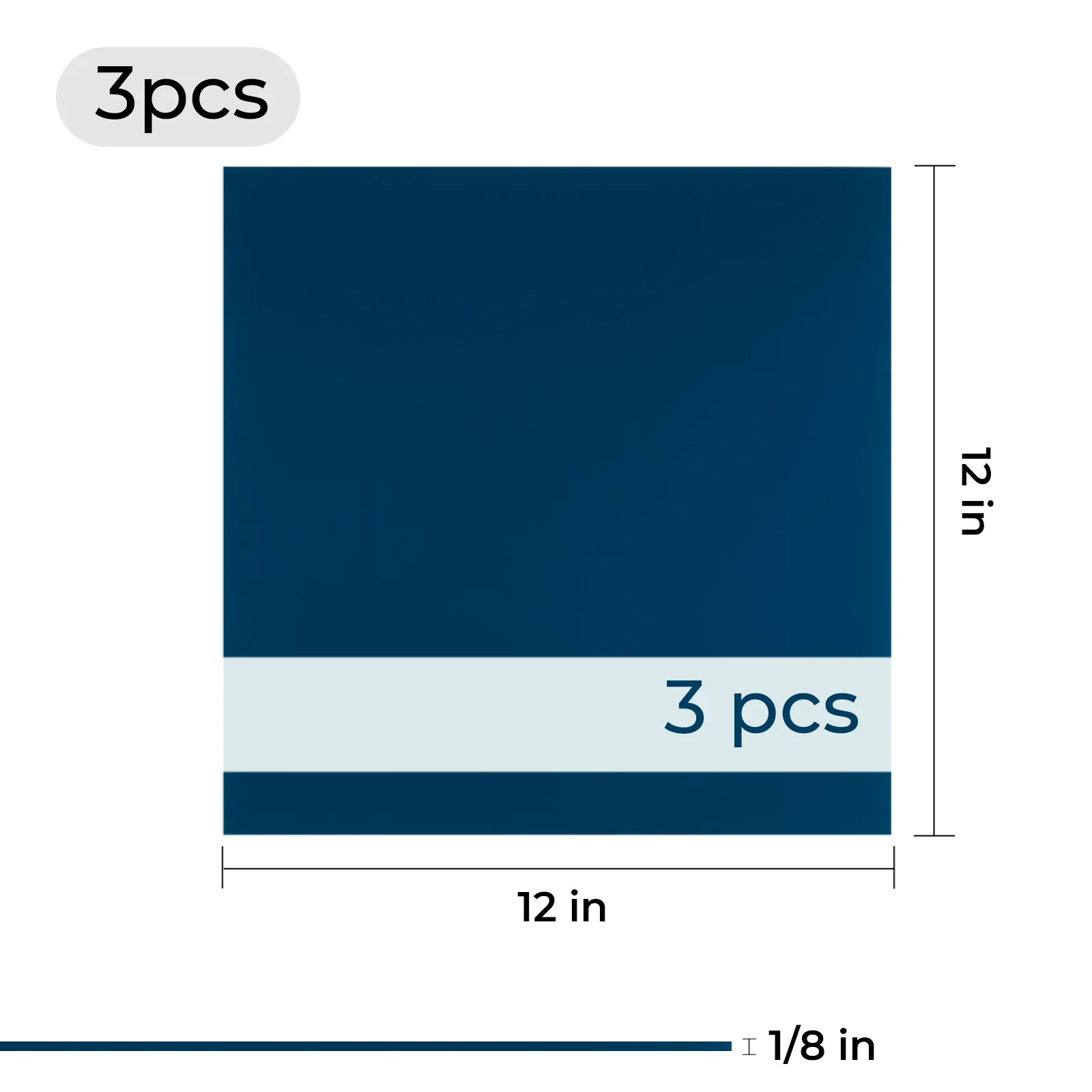 3mm Navy to White Two-Tone Acrylic Sheet (3pcs) - Image 3