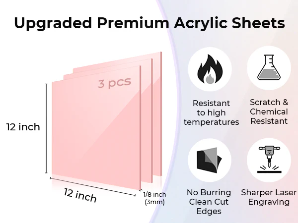 3mm Pastel Barbie Pink Acrylic Sheet (3pcs) - Image 5