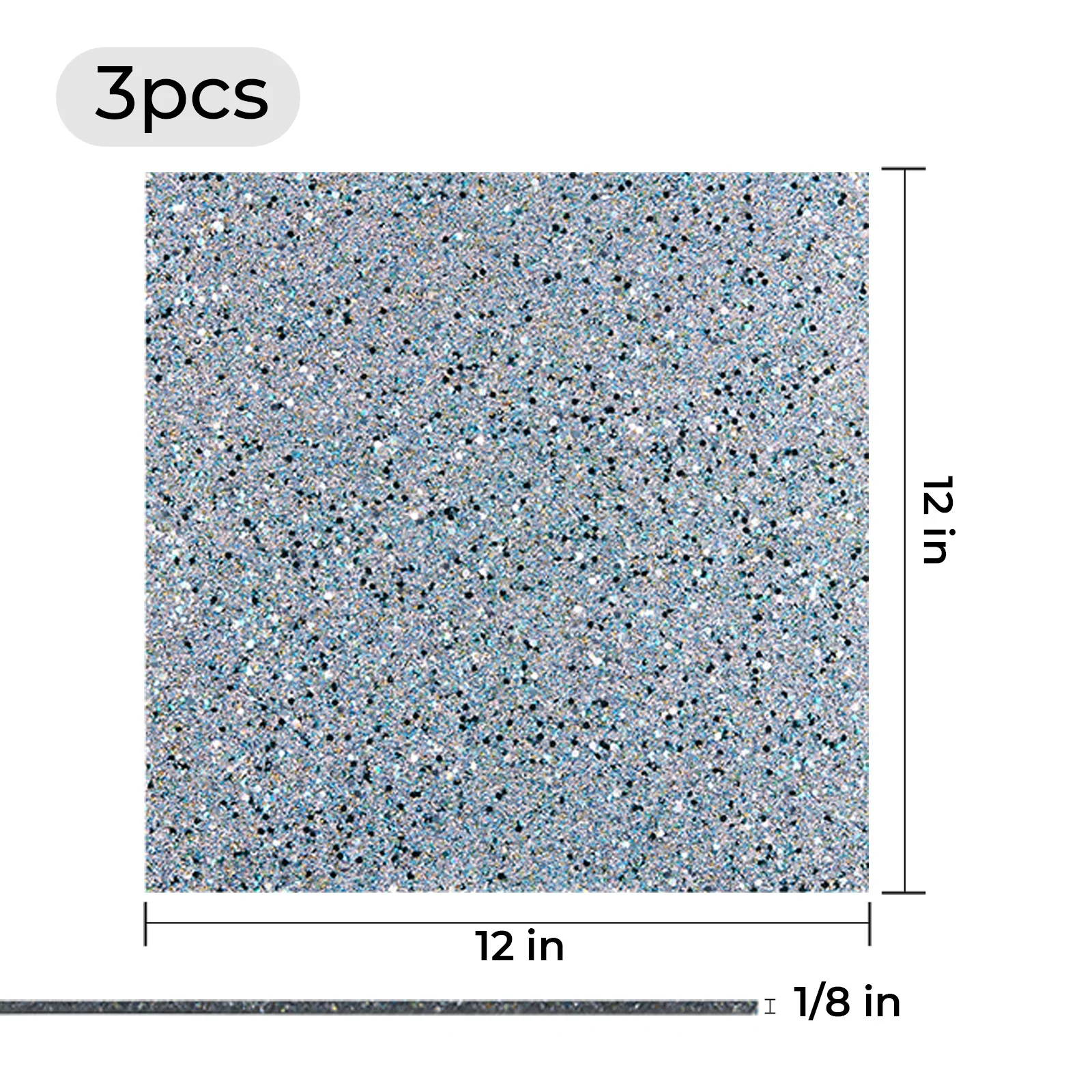 3mm Silver Sparkle Glitter Acrylic Sheet (3pcs) - Image 3
