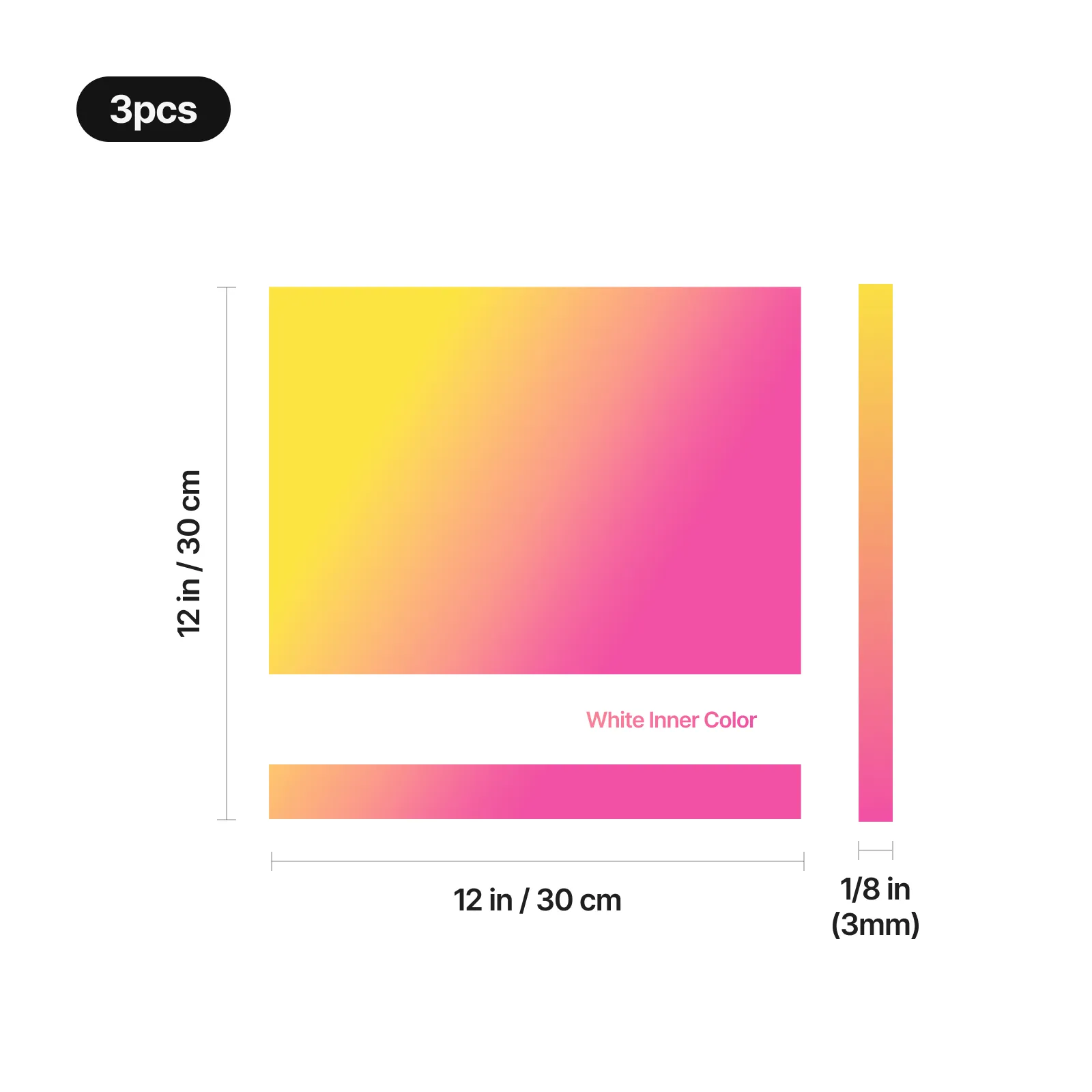 3 mm Two-Tone Glossy Acrylic Sheet (3 pcs) - Image 3