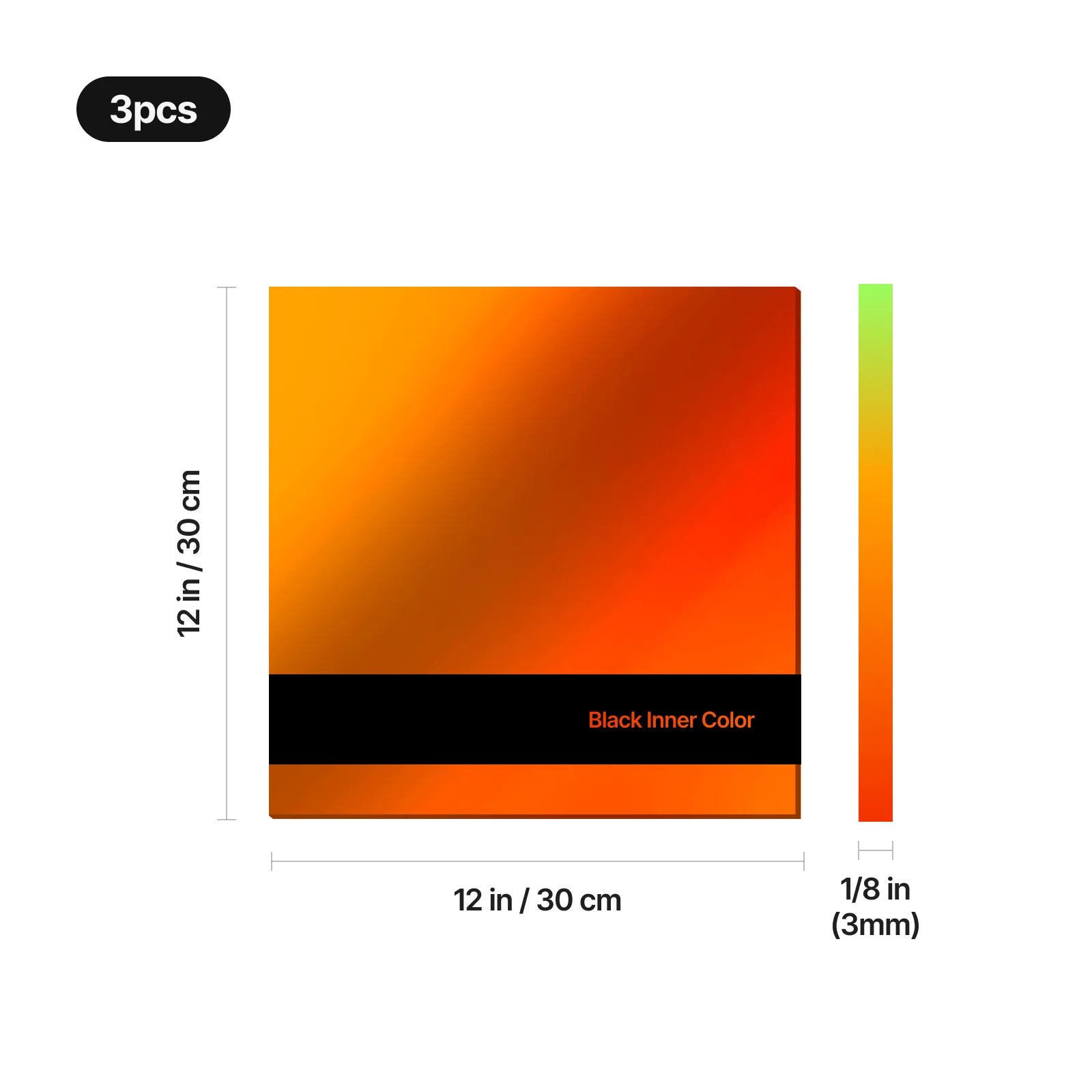 3 mm Two-Tone Glossy Acrylic Sheet (3 pcs) - Image 8