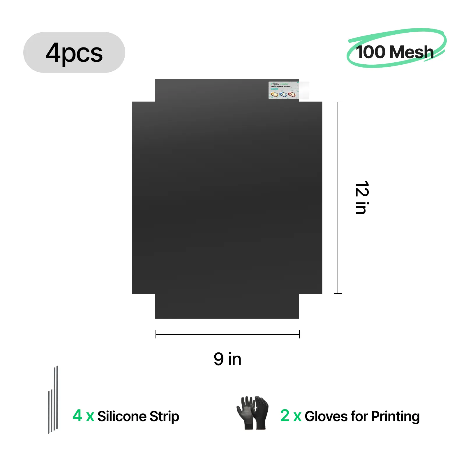 100 Mesh Polyester Fast-Engrave Screen (4pcs) 22,9 cm × 30,5 cm - Image 3