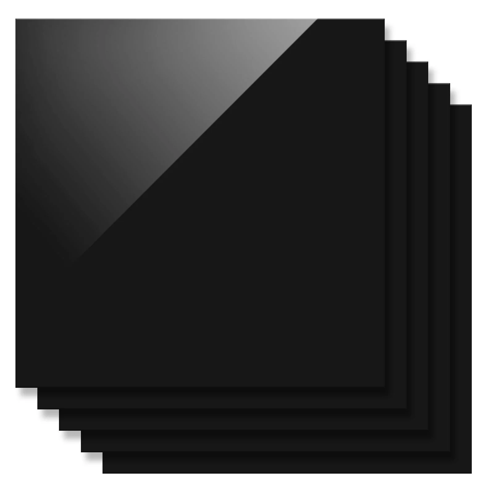 1mm Black Opaque Glossy Acrylic Sheet (10pcs) - Image 3