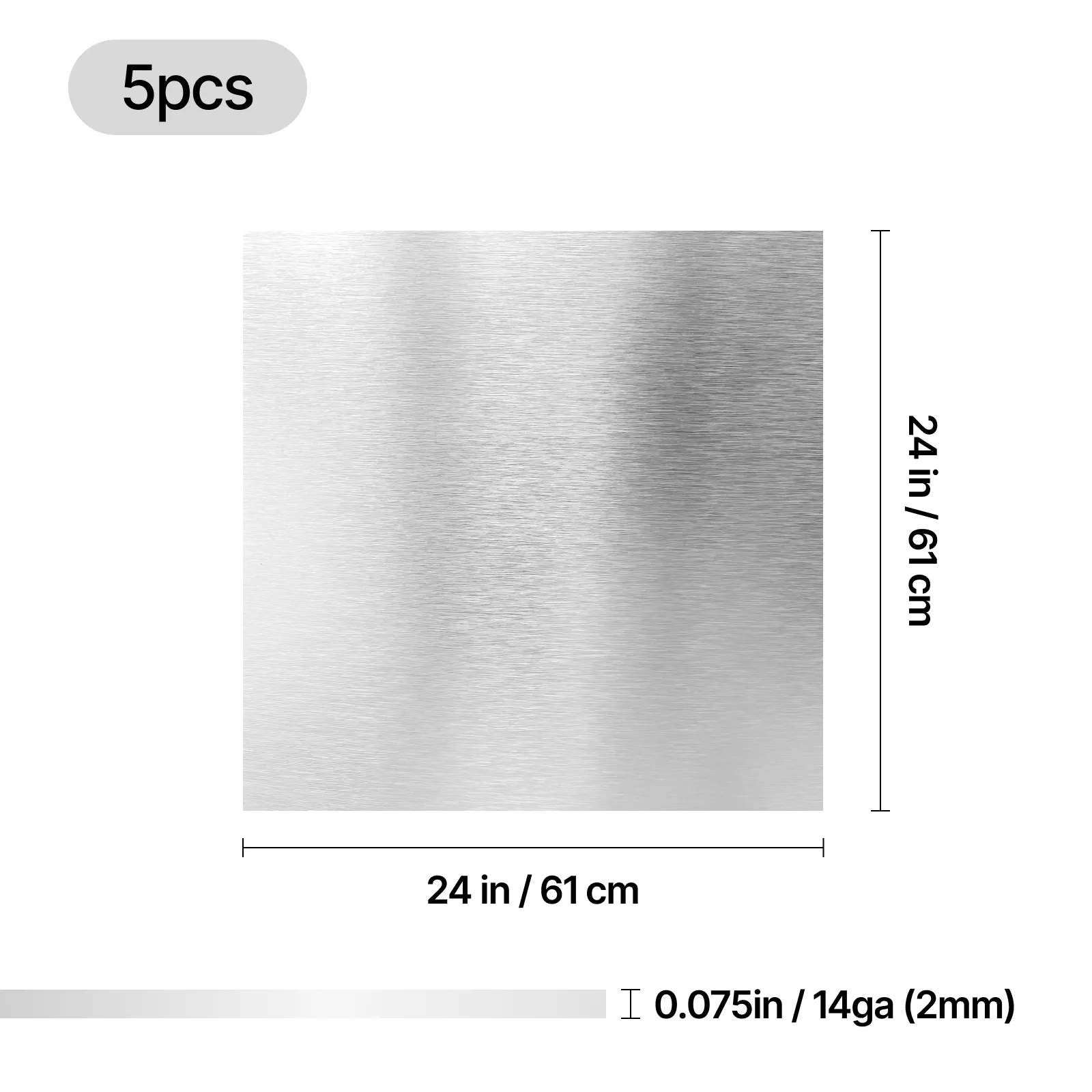 620 × 610 × 2 mm 304 Stainless Steel Sheet (5pcs) - Image 3