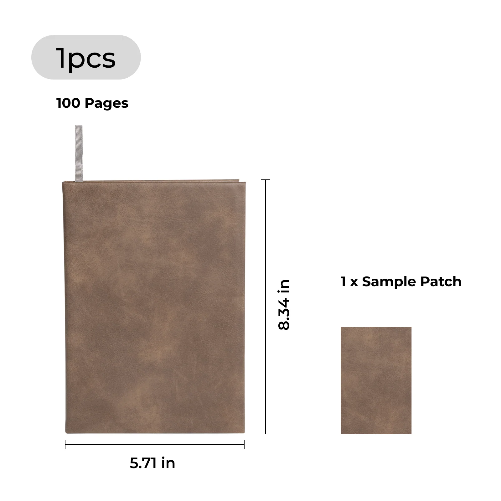 Brown to Silver Laserable PU Notebook - Image 3