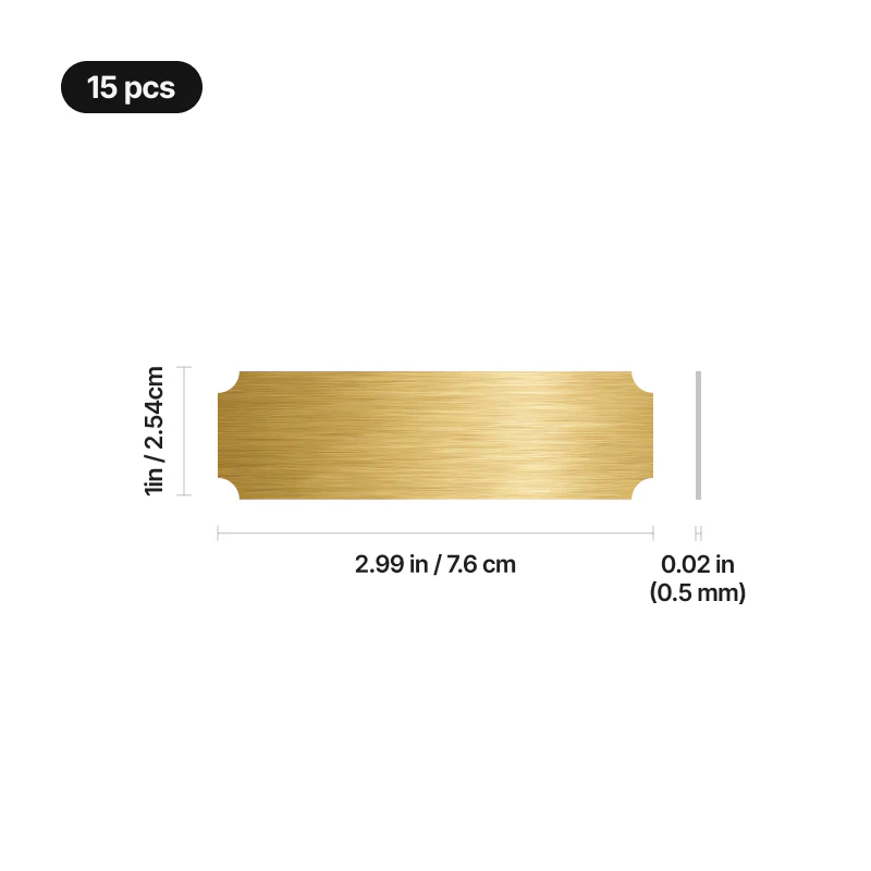 Brushed Gold Stainless Steel Blank Name Plates (15pcs) - Image 3