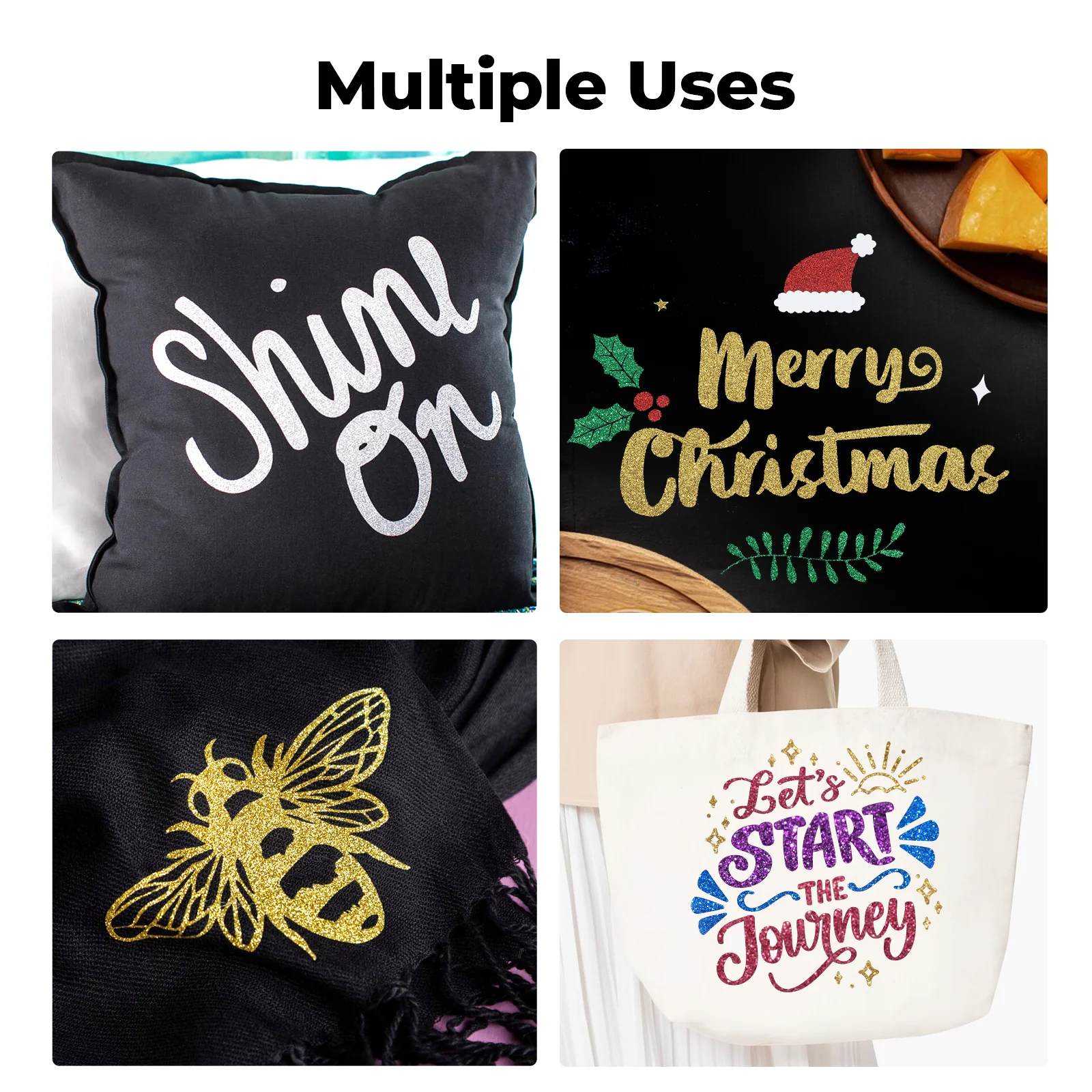 Laser-Safe Glitter Heat Transfer Vinyl (16pcs) - Image 2