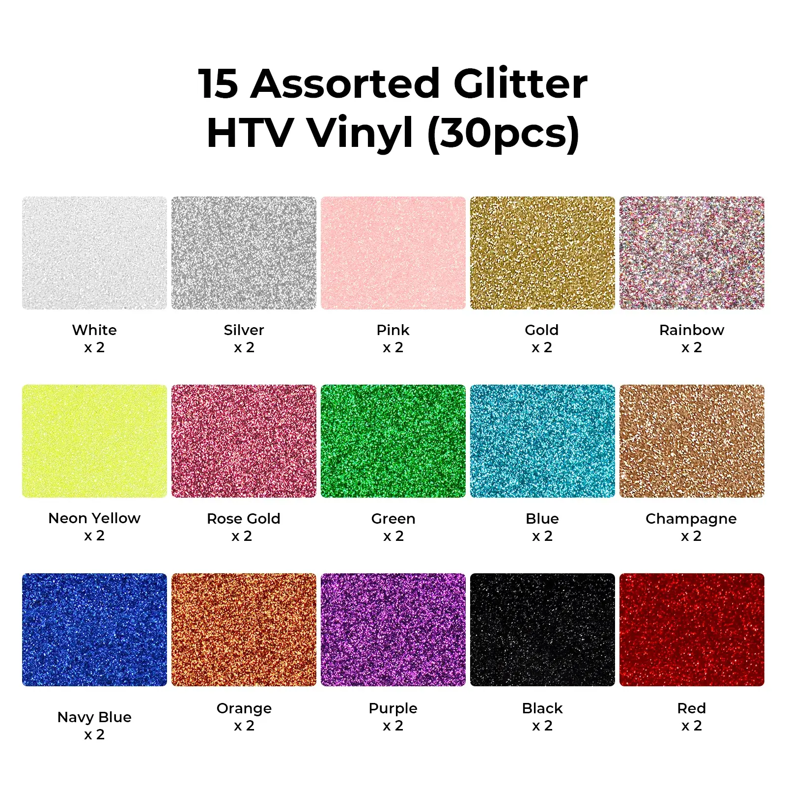 Laser-Safe Glitter PET Heat Transfer Vinyl (30pcs) - Image 3