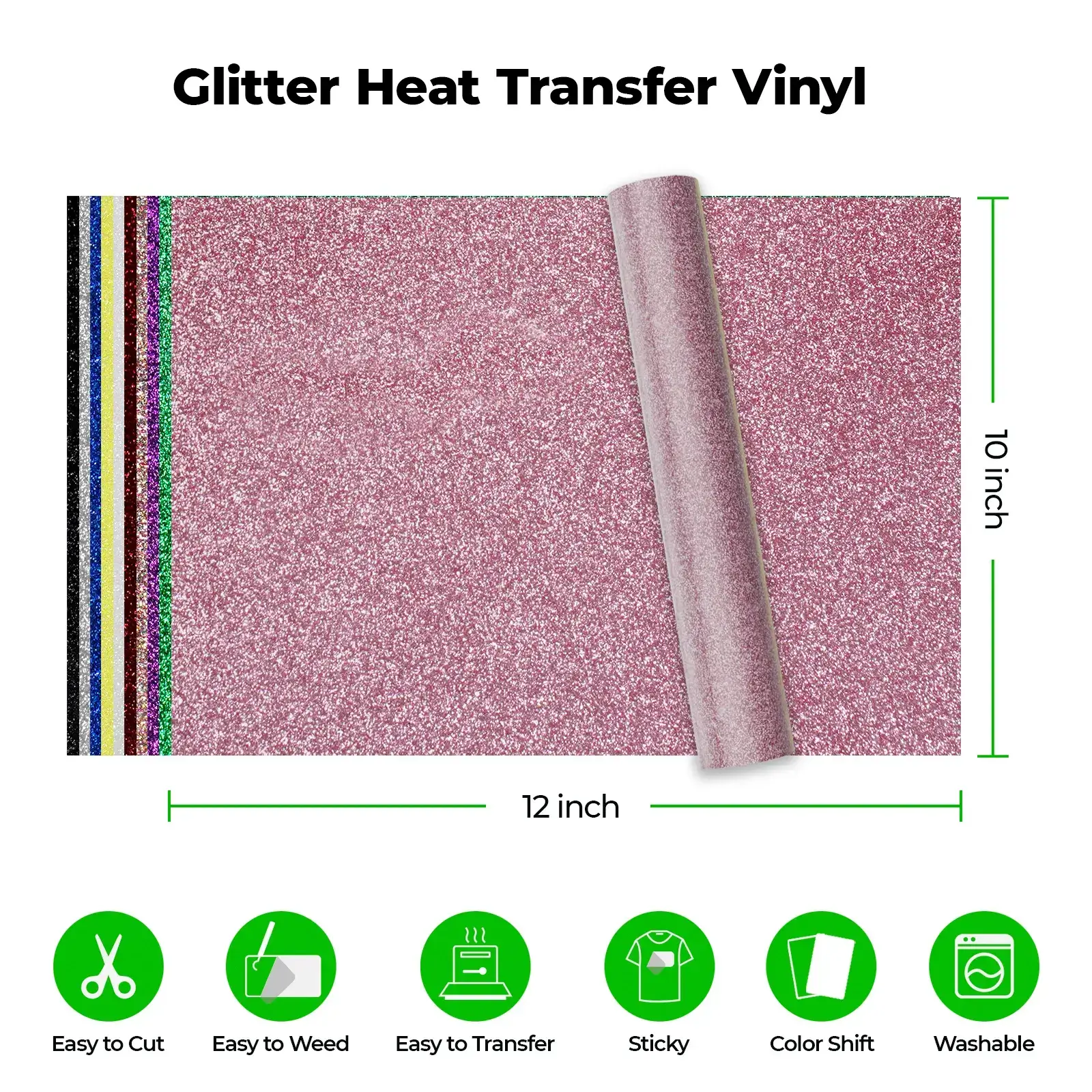 Laser-Safe Glitter PET Heat Transfer Vinyl (30pcs) - Image 5