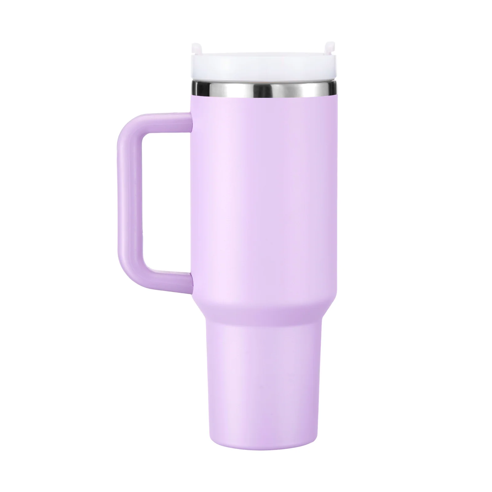 Purple to Silver Stainless Steel Tumbler with Removable Handle (40oz)