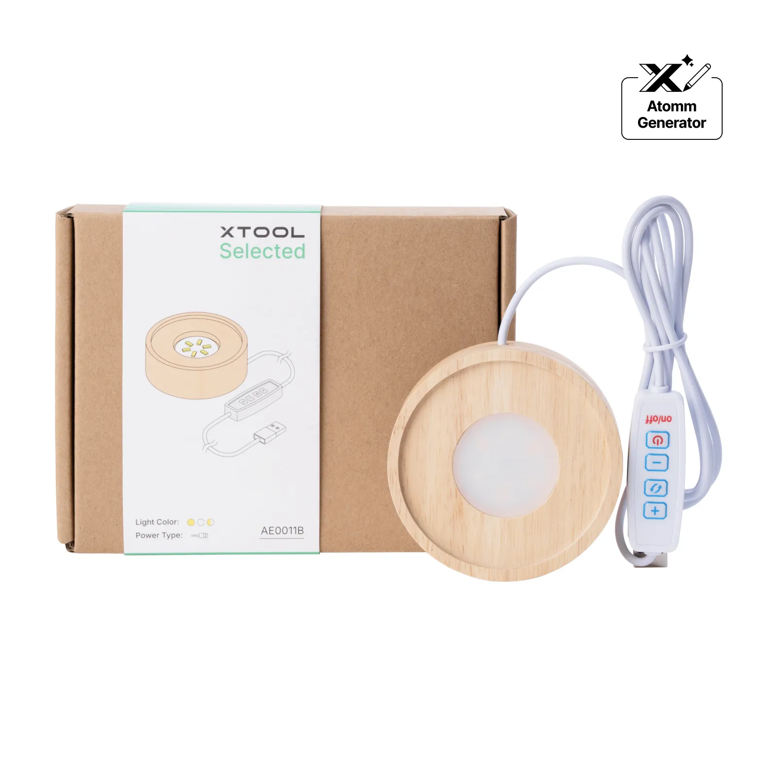 Round Rubber Wood LED Light Base with Groove - Image 11