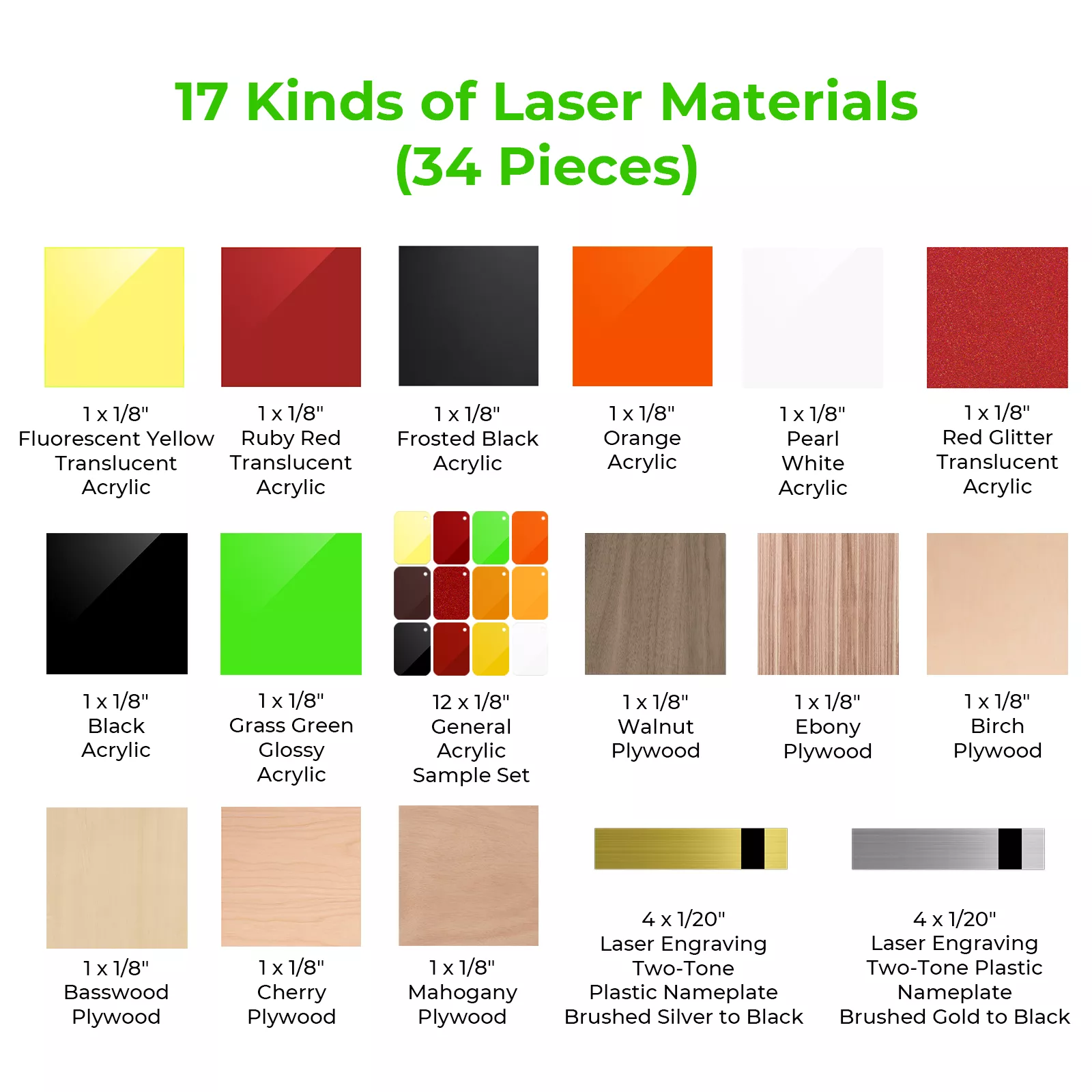 xTool M/S Series Laser Material Kit (34pcs) - Image 4