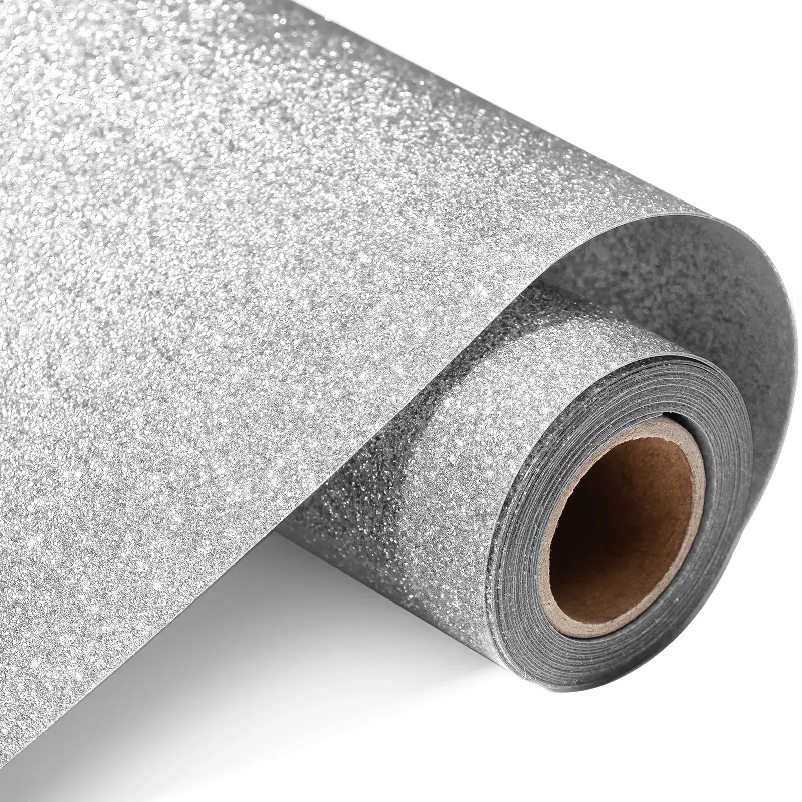 Laser-Safe Silver Glitter HTV Heat Transfer Vinyl Roll