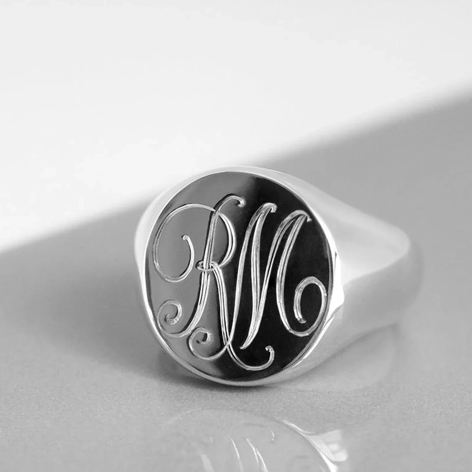 925 Silver Oval Signet Rings (3pcs) - Image 2