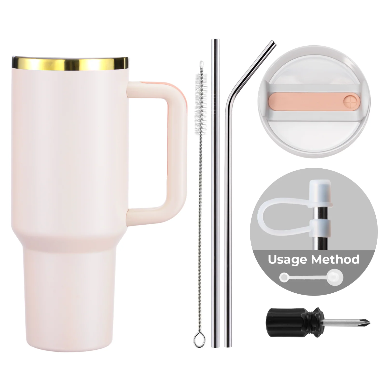 Stainless Steel Tumbler with Handle (40oz) - Image 11