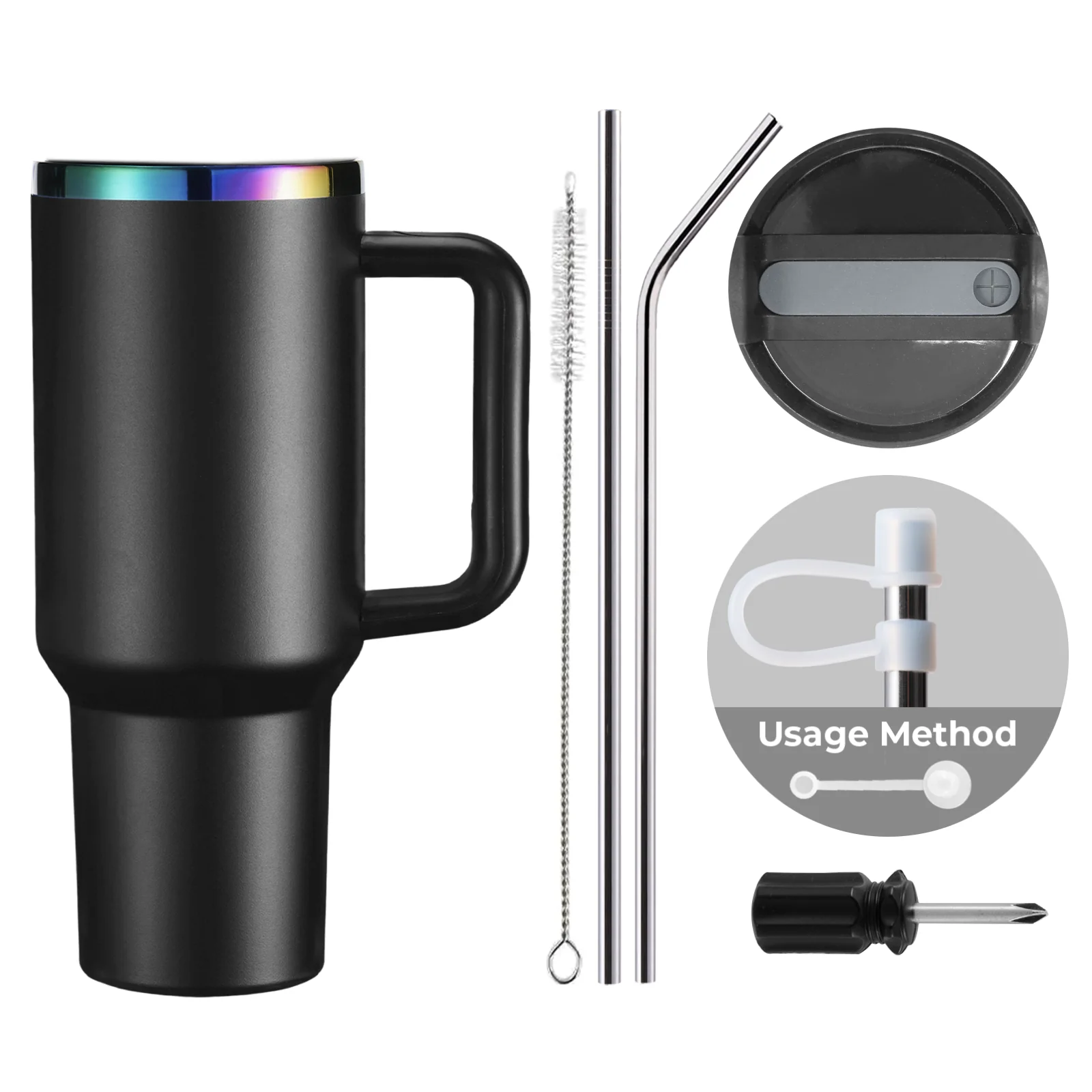 Stainless Steel Tumbler with Handle (40oz) - Image 3