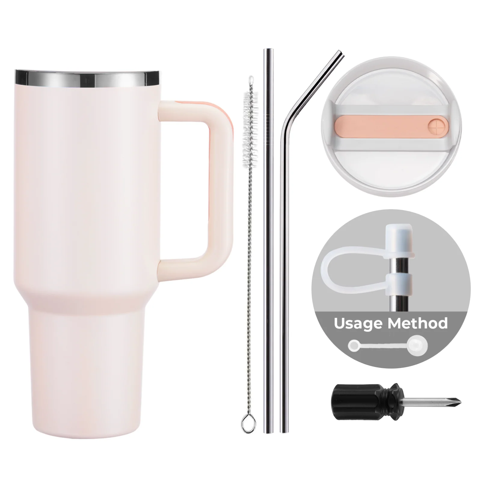 Stainless Steel Tumbler with Handle (40oz) - Image 32