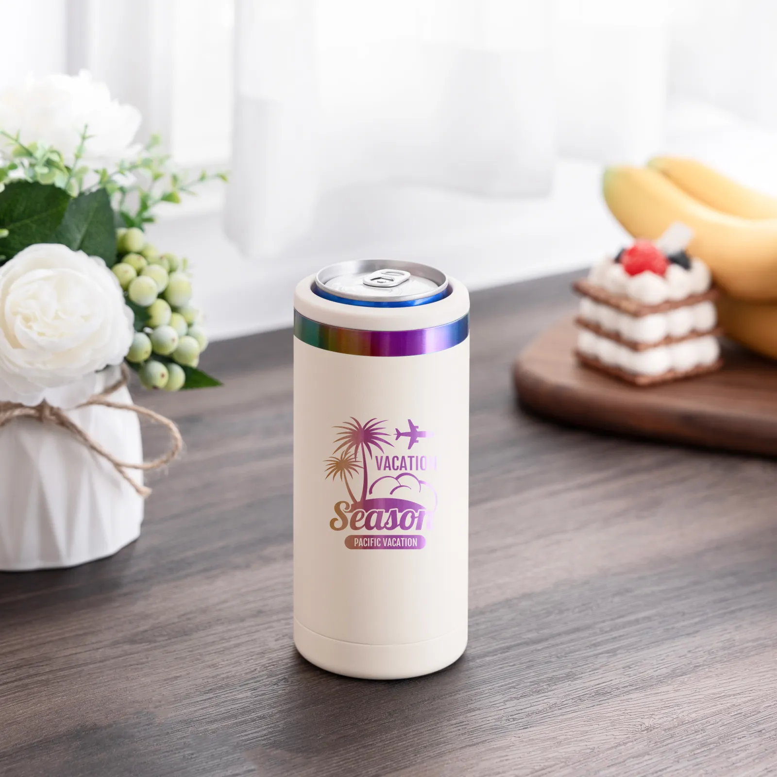 White to Iridescent Slim Can Cooler (0,35 L) - Image 2