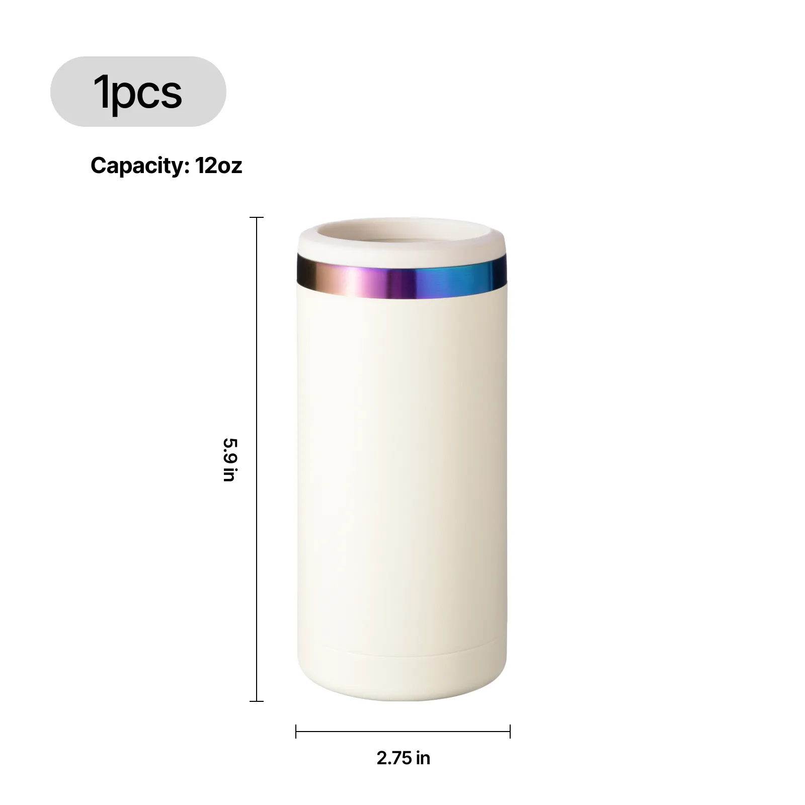 White to Iridescent Slim Can Cooler (0,35 L) - Image 3