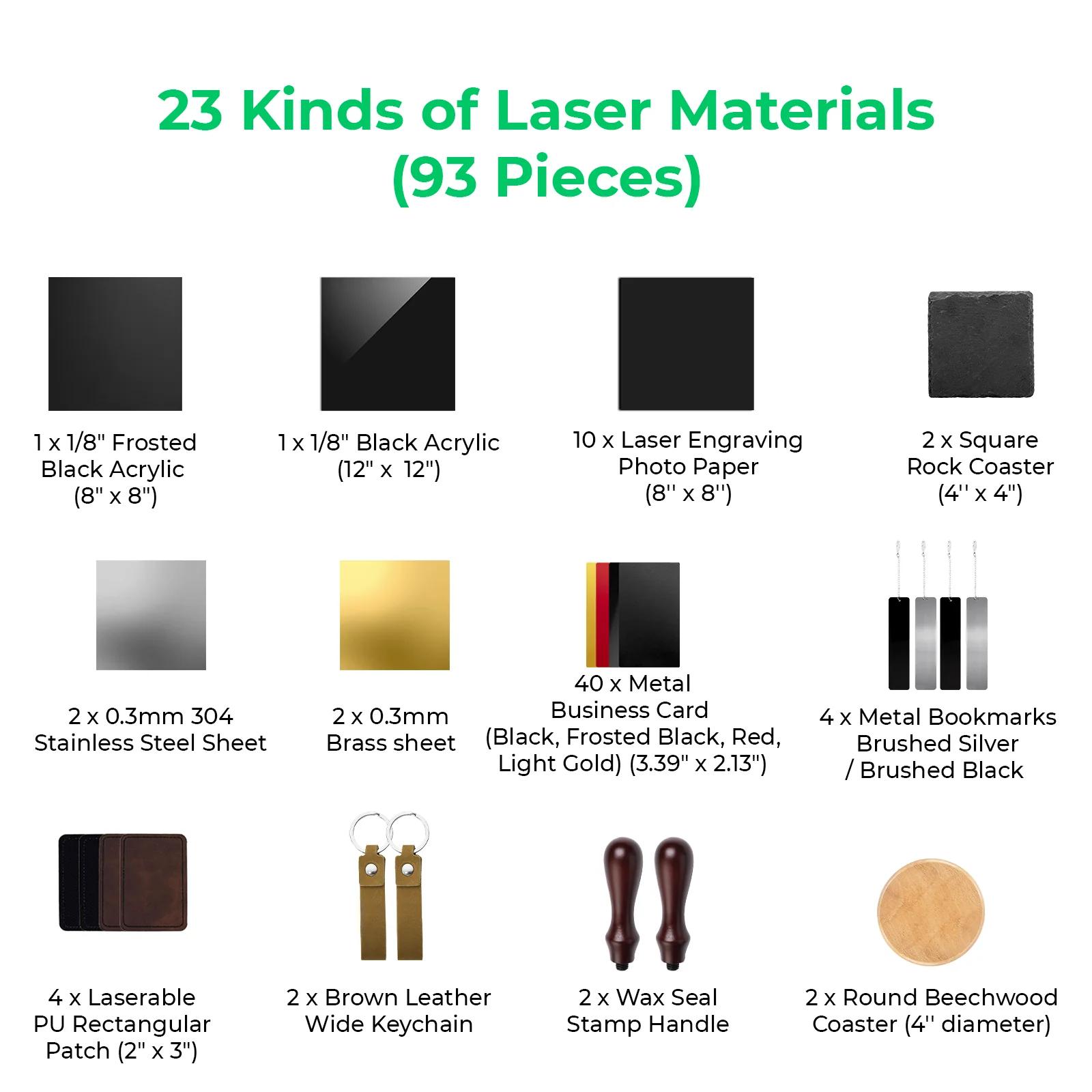 xTool F1/F2 Ultra Laser Material Kit (93pcs) - Image 3