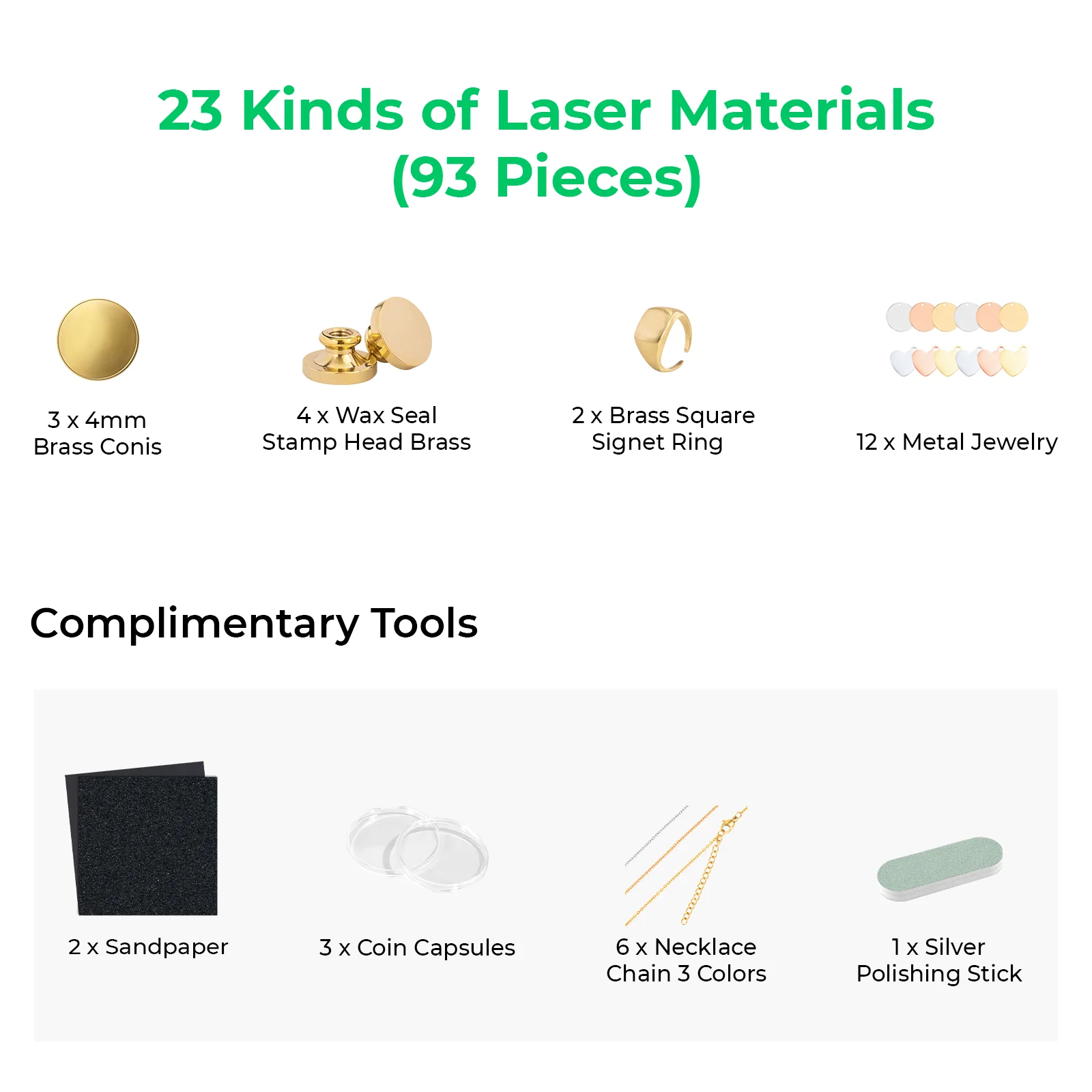 xTool F1/F2 Ultra Laser Material Kit (93pcs) - Image 4