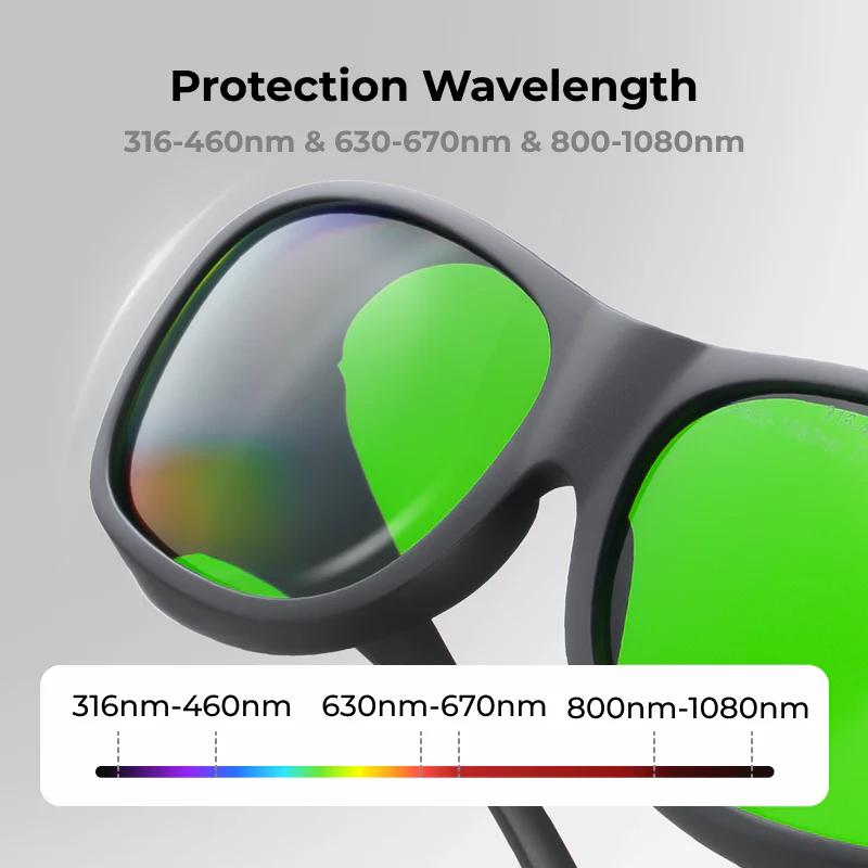 xTool Laser Safety Goggles for 316-460nm, 630-670nm & 800-1080nm Lasers - Image 3