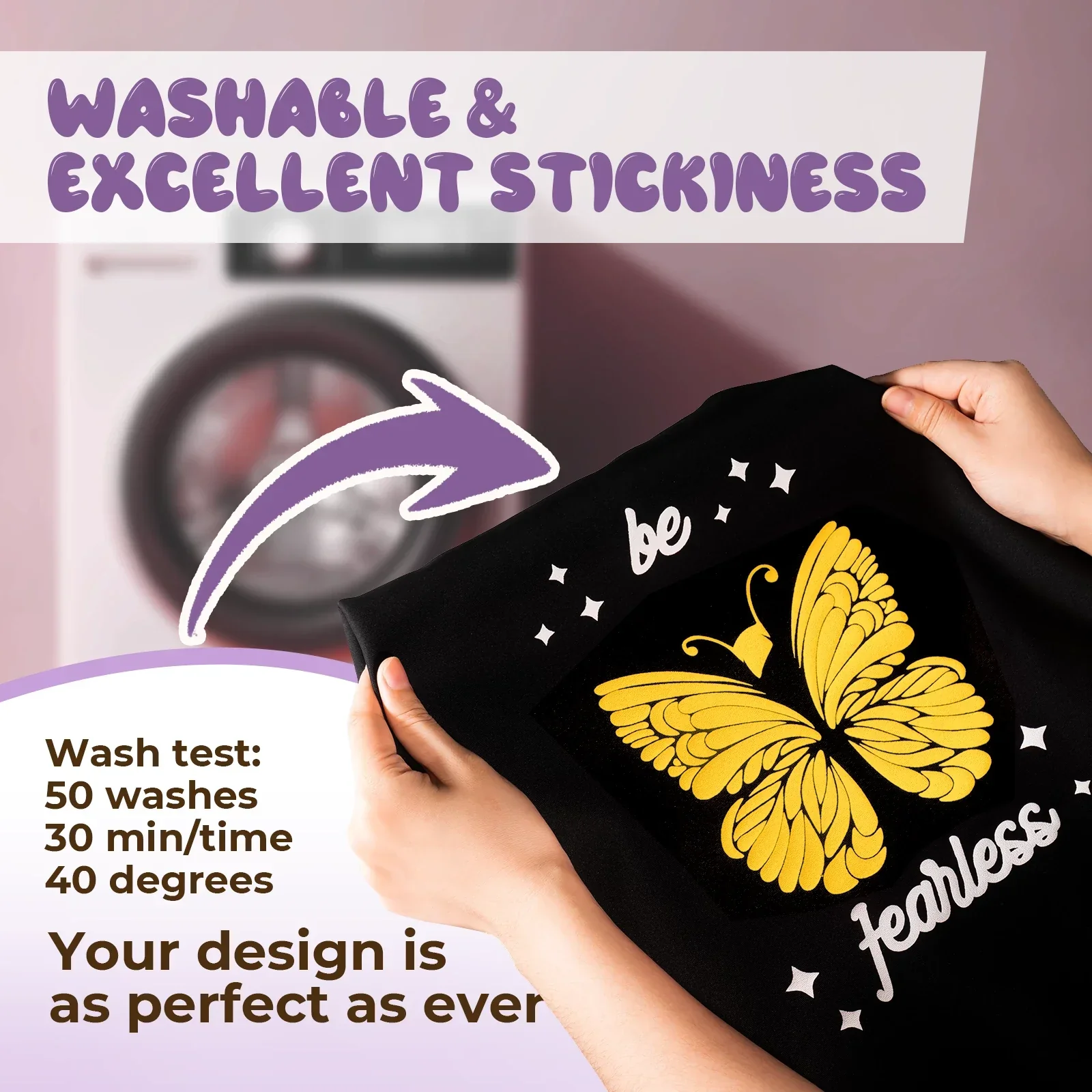 Laser-Safe Yellow 3D Puff Heat Transfer Vinyl Roll - Image 4